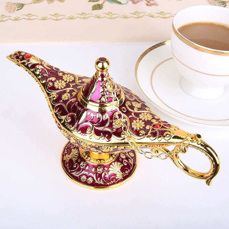 Enchanted Aladdin's Lamp – Handcrafted Genie Bottle with Cloisonné Detailing