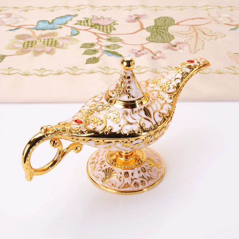 Enchanted Aladdin's Lamp – Handcrafted Genie Bottle with Cloisonné Detailing