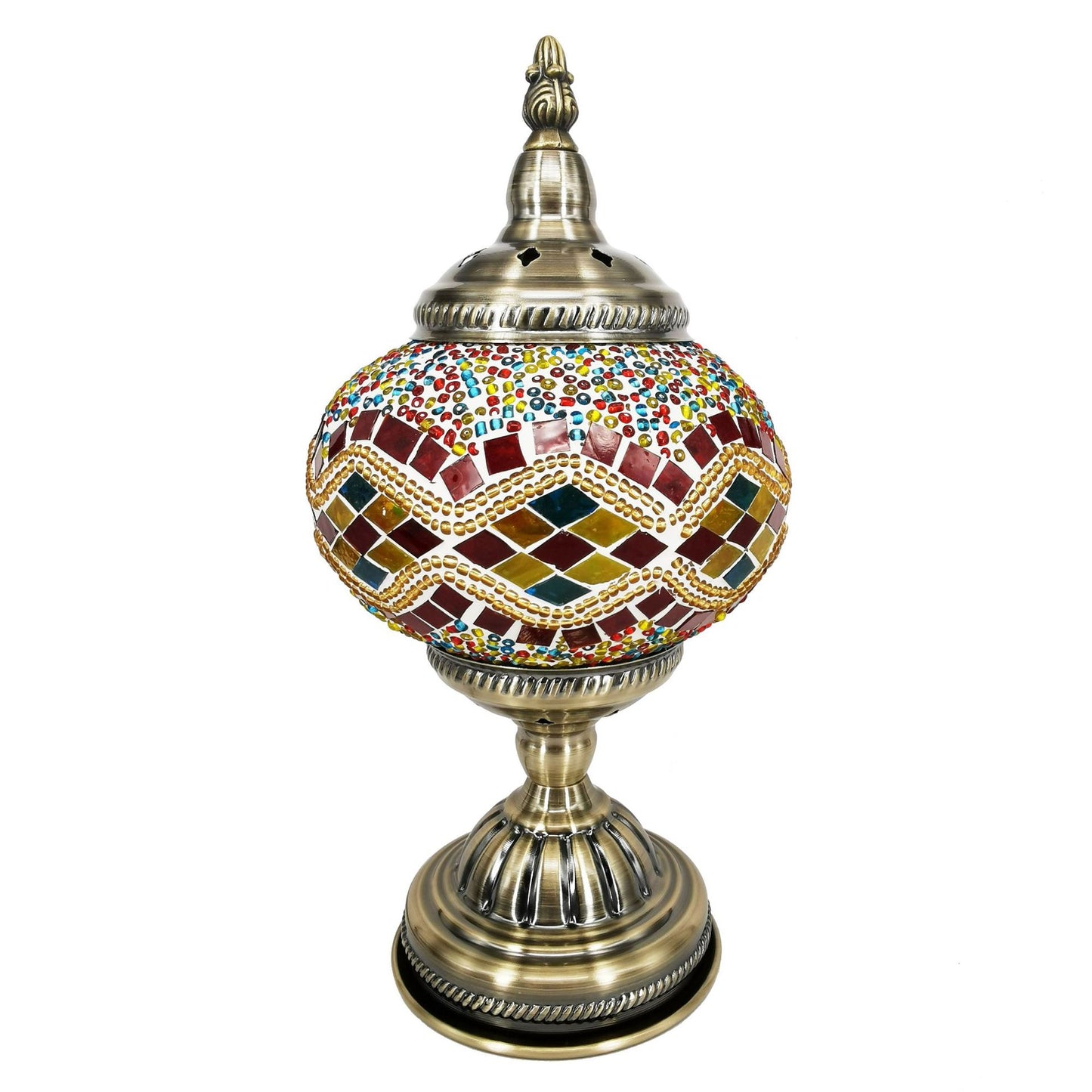 Ottoman Mosaic Luminary - 12"x6"x6" Handcrafted Glass Night Light