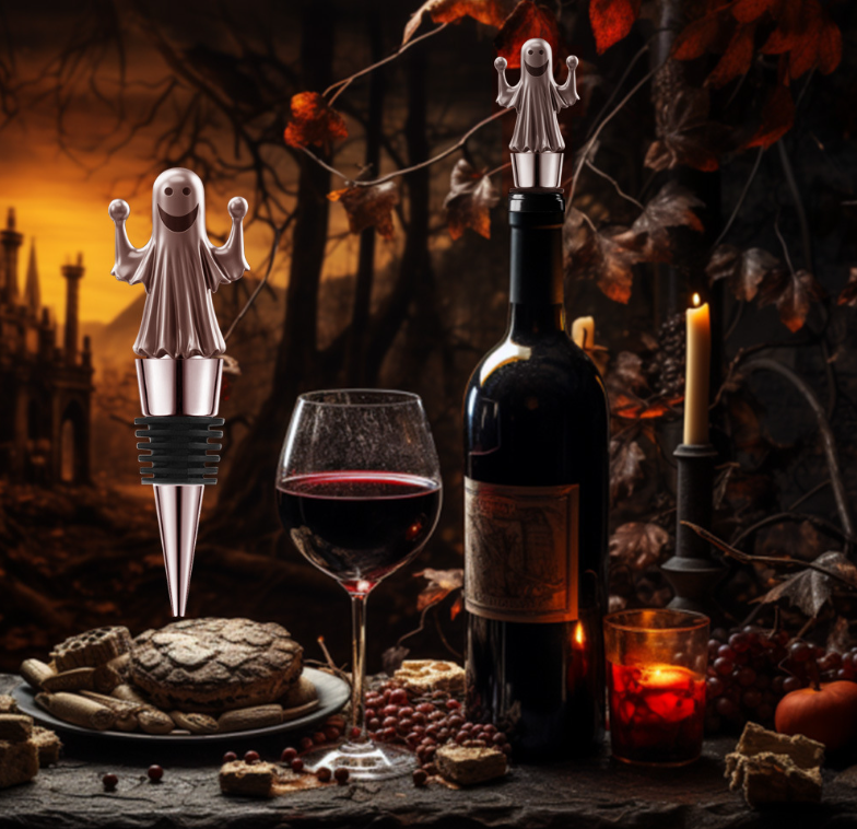 Halloween Wine Stoppers Set - Pumpkin Head, Ghost & Hellhound Designs