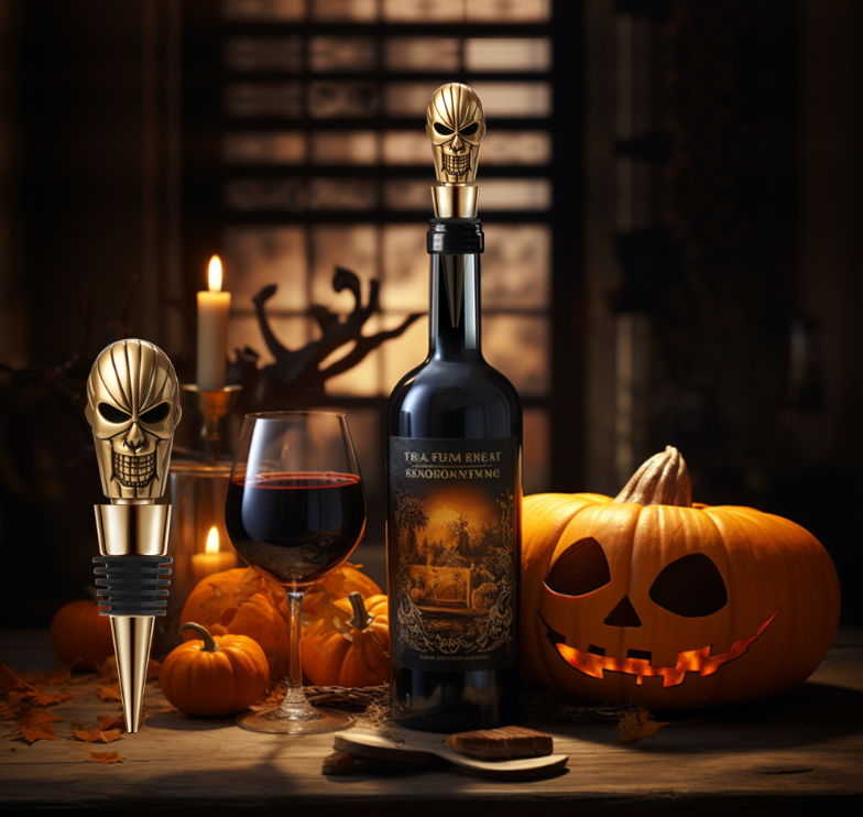 Halloween Wine Stoppers Set - Pumpkin Head, Ghost & Hellhound Designs