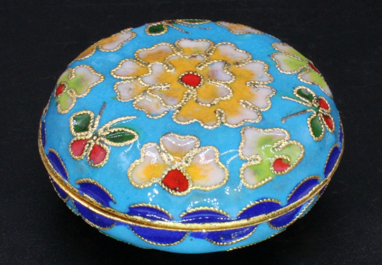Imperial Peking Cloisonné Jewelry Box – Handcrafted Silver Filigree & Enamel Treasure Case