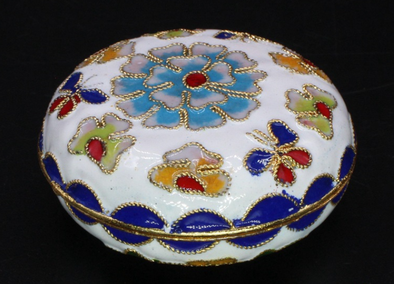 Imperial Peking Cloisonné Jewelry Box – Handcrafted Silver Filigree & Enamel Treasure Case
