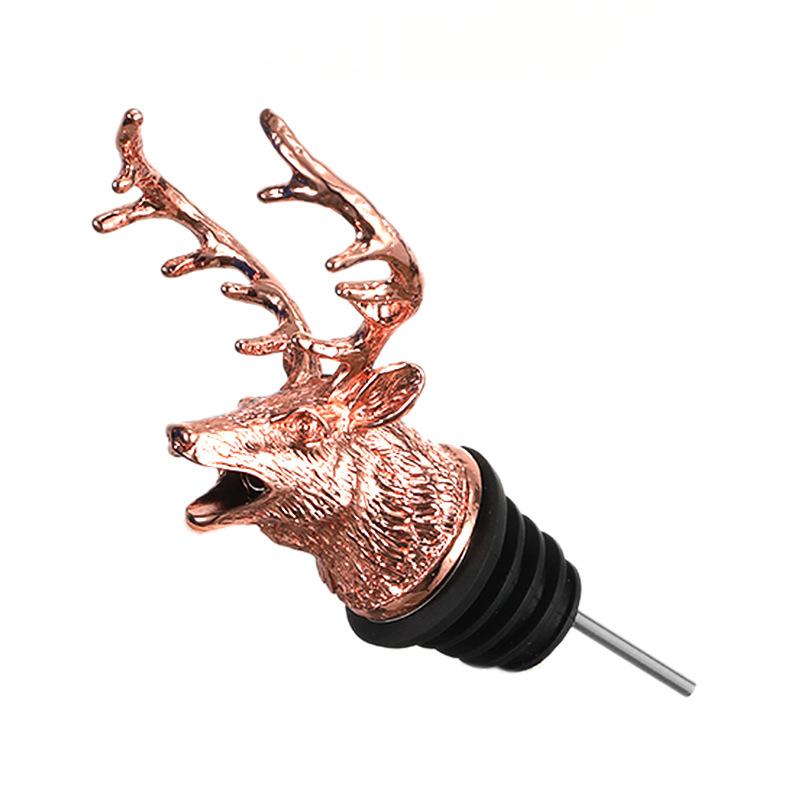 Majestic Stag Head Wine Pourer & Stopper Set – Zinc Alloy & Stainless Steel