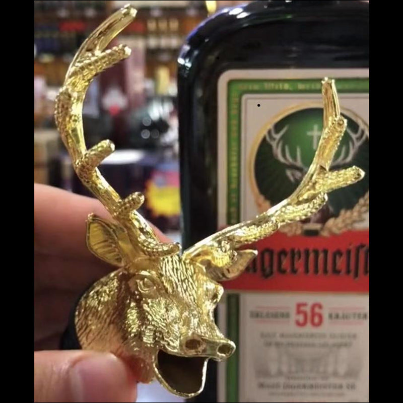 Majestic Stag Head Wine Pourer & Stopper Set – Zinc Alloy & Stainless Steel