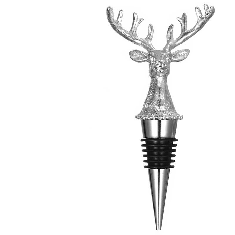 Majestic Stag Head Wine Pourer & Stopper Set – Zinc Alloy & Stainless Steel