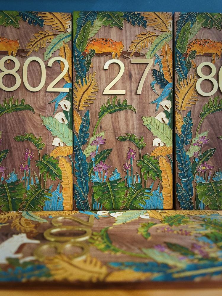 Cloisonné Enamel House Number Kit – Artisan Tropical Jungle DIY Craft Set