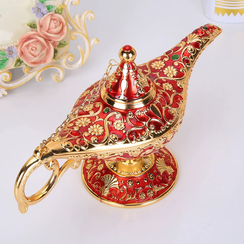 Enchanted Aladdin's Lamp – Handcrafted Genie Bottle with Cloisonné Detailing