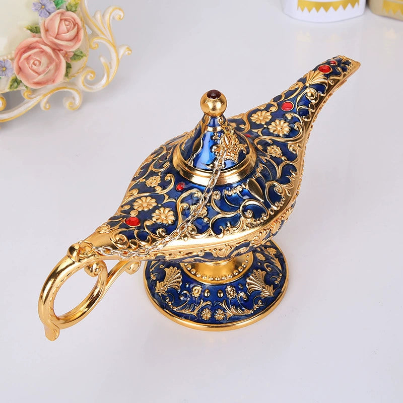 Enchanted Aladdin's Lamp – Handcrafted Genie Bottle with Cloisonné Detailing