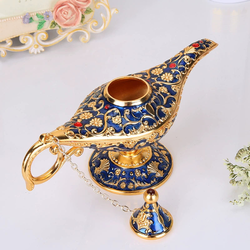 Enchanted Aladdin's Lamp – Handcrafted Genie Bottle with Cloisonné Detailing