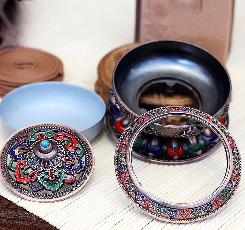 Cloisonné Enamel Incense Burner – Hand-Painted Copper Alloy Censer