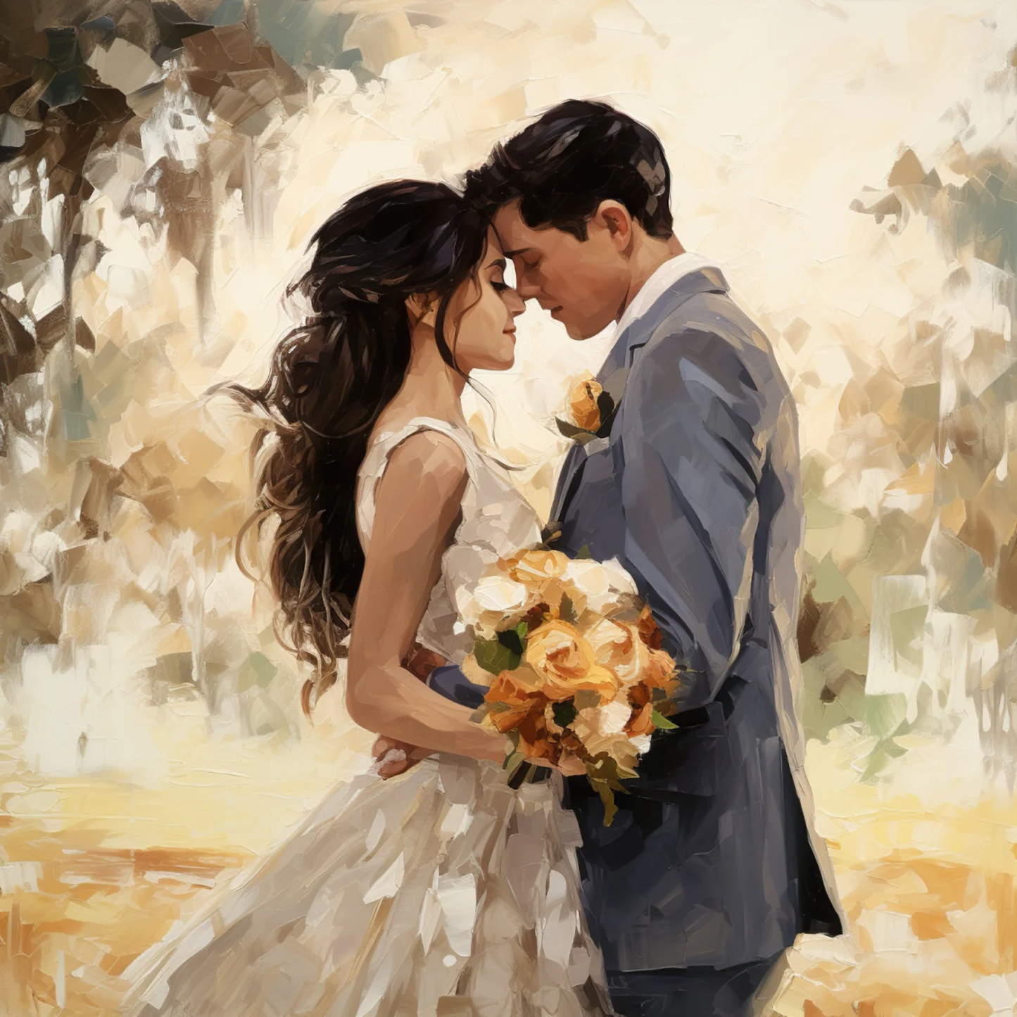 Commission Hand Painted Wedding Oil Painting from Photo, Custom Portrait on Canvas, Turn Photo into Art Personalized Gifts