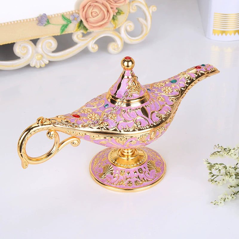 Enchanted Aladdin's Lamp – Handcrafted Genie Bottle with Cloisonné Detailing