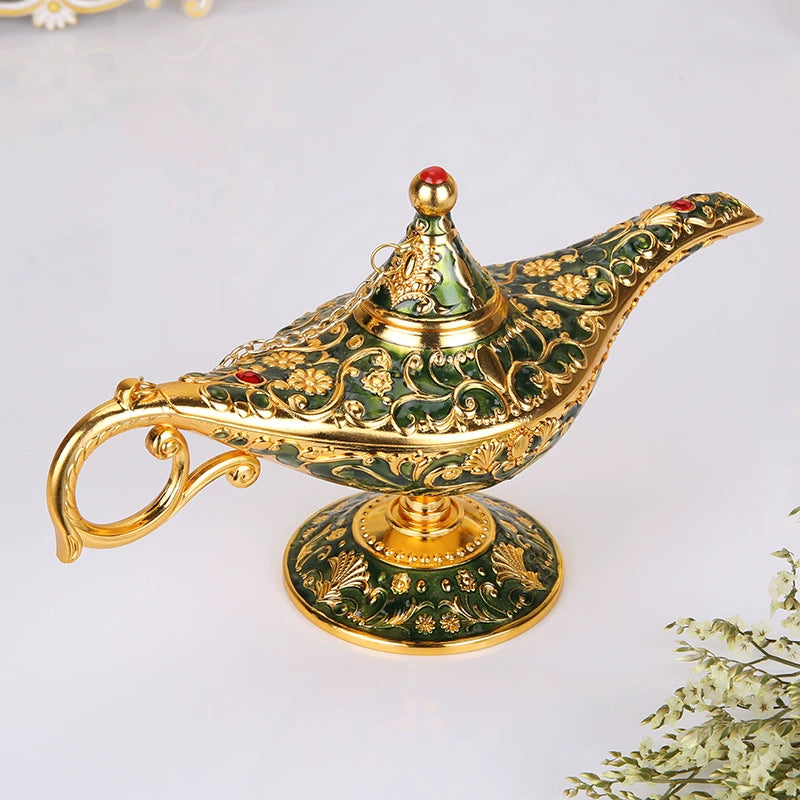Enchanted Aladdin's Lamp – Handcrafted Genie Bottle with Cloisonné Detailing