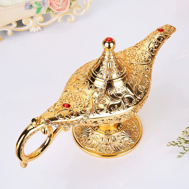 Enchanted Aladdin's Lamp – Handcrafted Genie Bottle with Cloisonné Detailing