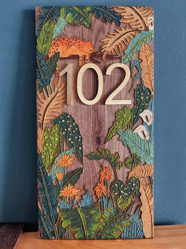 Cloisonné Enamel House Number Kit – Artisan Tropical Jungle DIY Craft Set