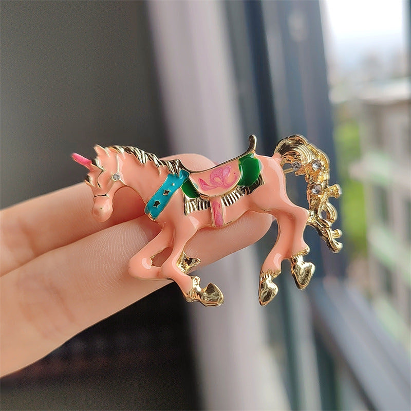 Vibrant Enamel Unicorn Brooch Pin – Whimsical & Enchanting