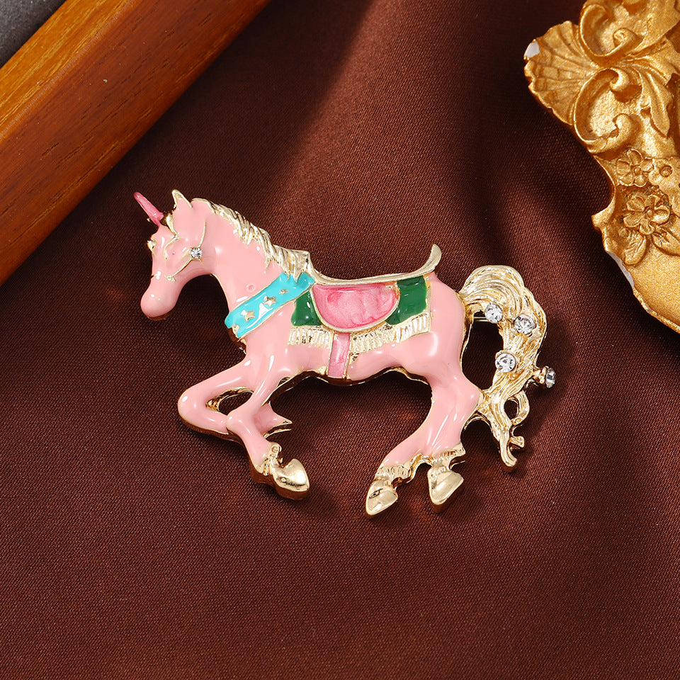 Vibrant Enamel Unicorn Brooch Pin – Whimsical & Enchanting