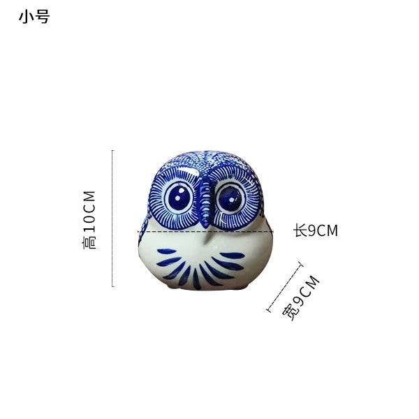 Jingdezhen Blue & White Owl Incense Burners – Collectible Porcelain Animal Sculptures for Home Decor