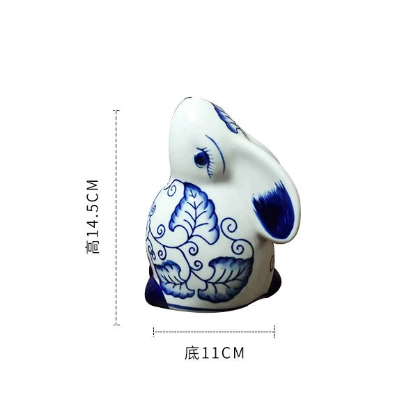 Jingdezhen Blue & White Owl Incense Burners – Collectible Porcelain Animal Sculptures for Home Decor