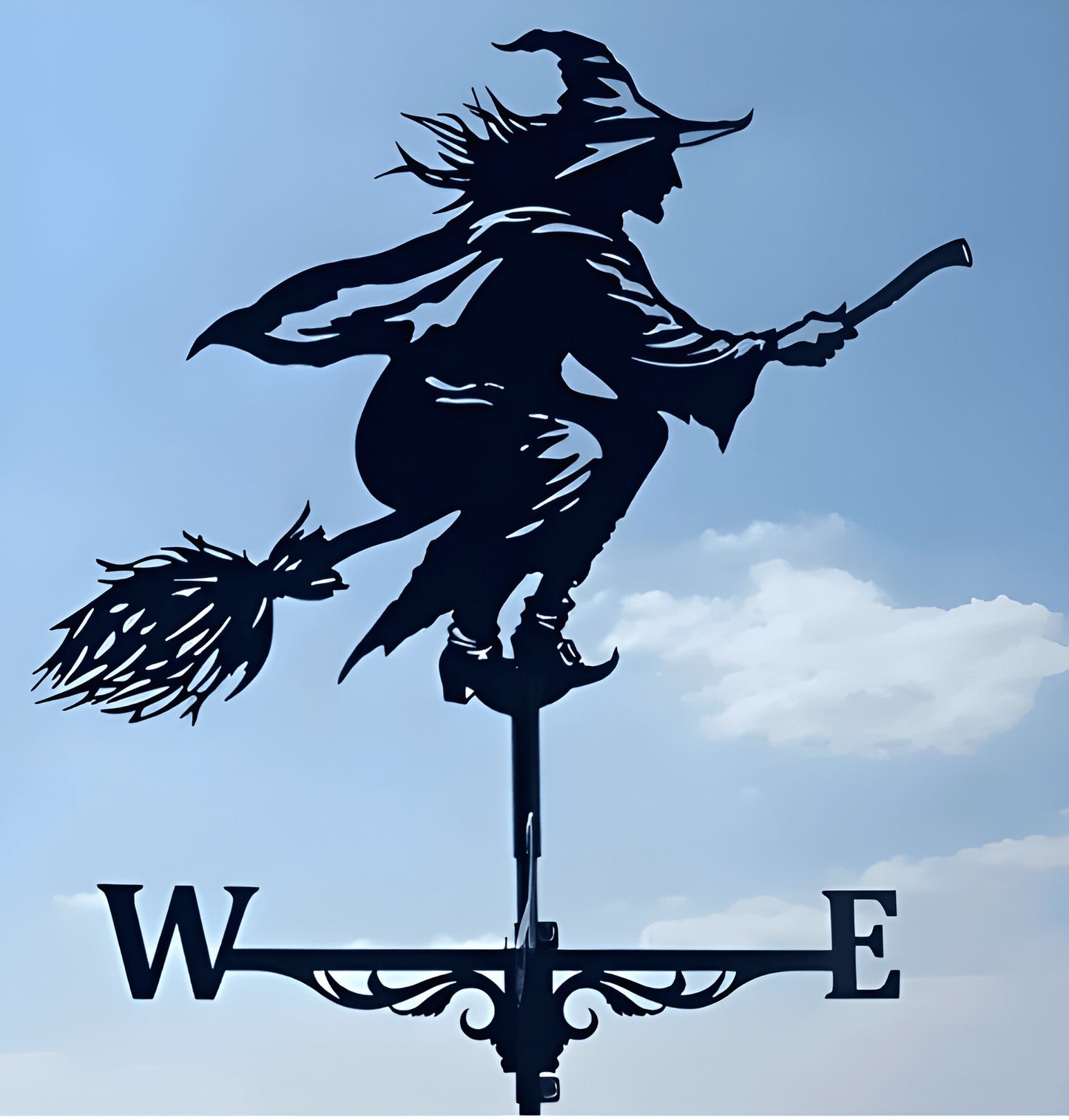 Iron Wind Vane Decorative Art – Owl & Witch Series Weather-Resistant Garden Art