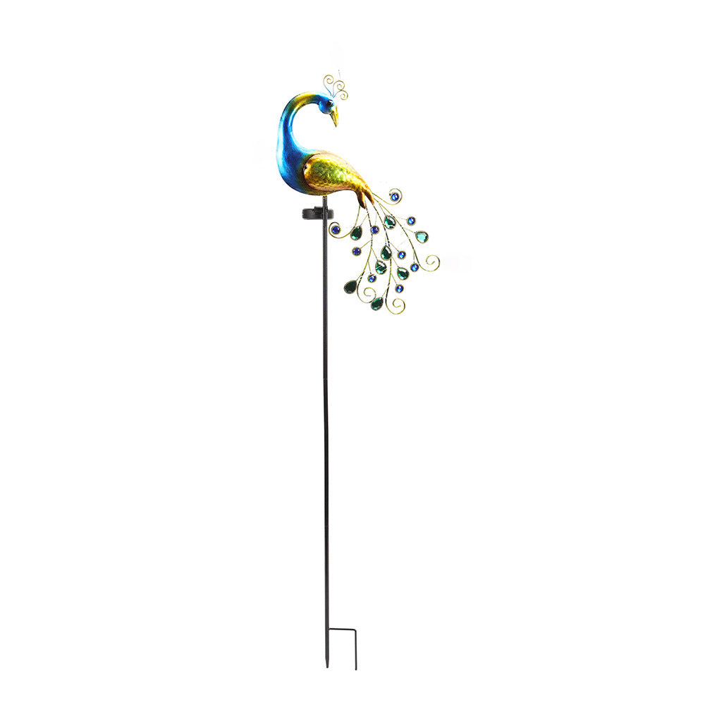 Solar Peacock Pathway Light - Waterproof Iron Garden Decor with 12-Hour Runtime (43.29" Tall, 1.17 lbs)