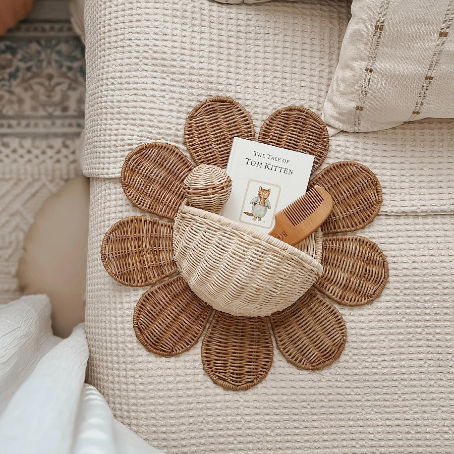 Nordic Sunflower Wall Décor - 16" Multi-Functional Woven Storage Basket (1.6 lbs)