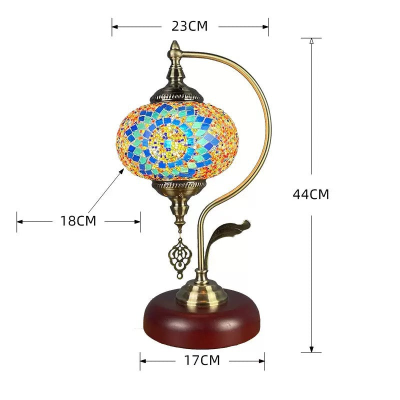 Artisan Bohemian Luminaire - 9"x9"x18" Mosaic Table Lamp with Dual-Temperature (3.75 lbs)