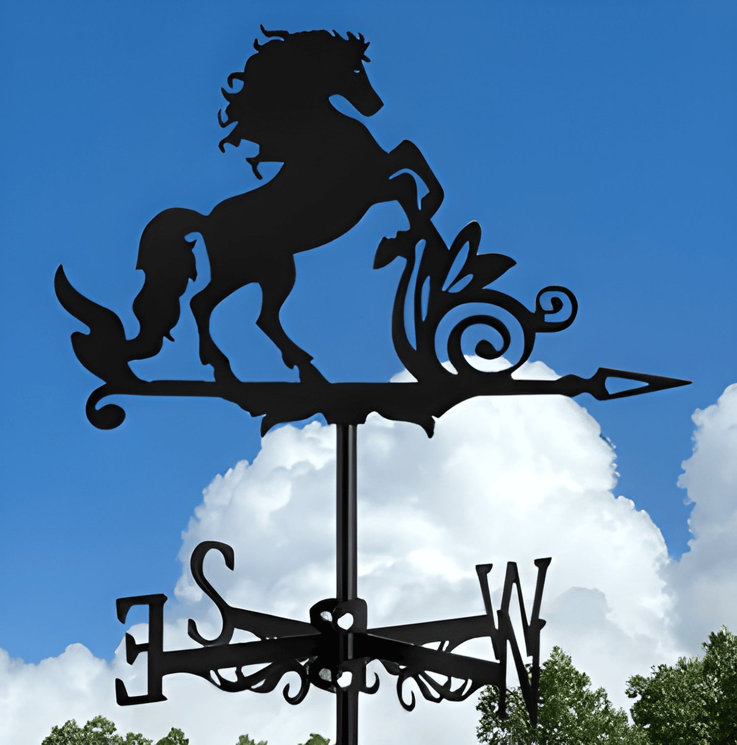 Iron Wind Vane Decorative Art – Owl & Witch Series Weather-Resistant Garden Art