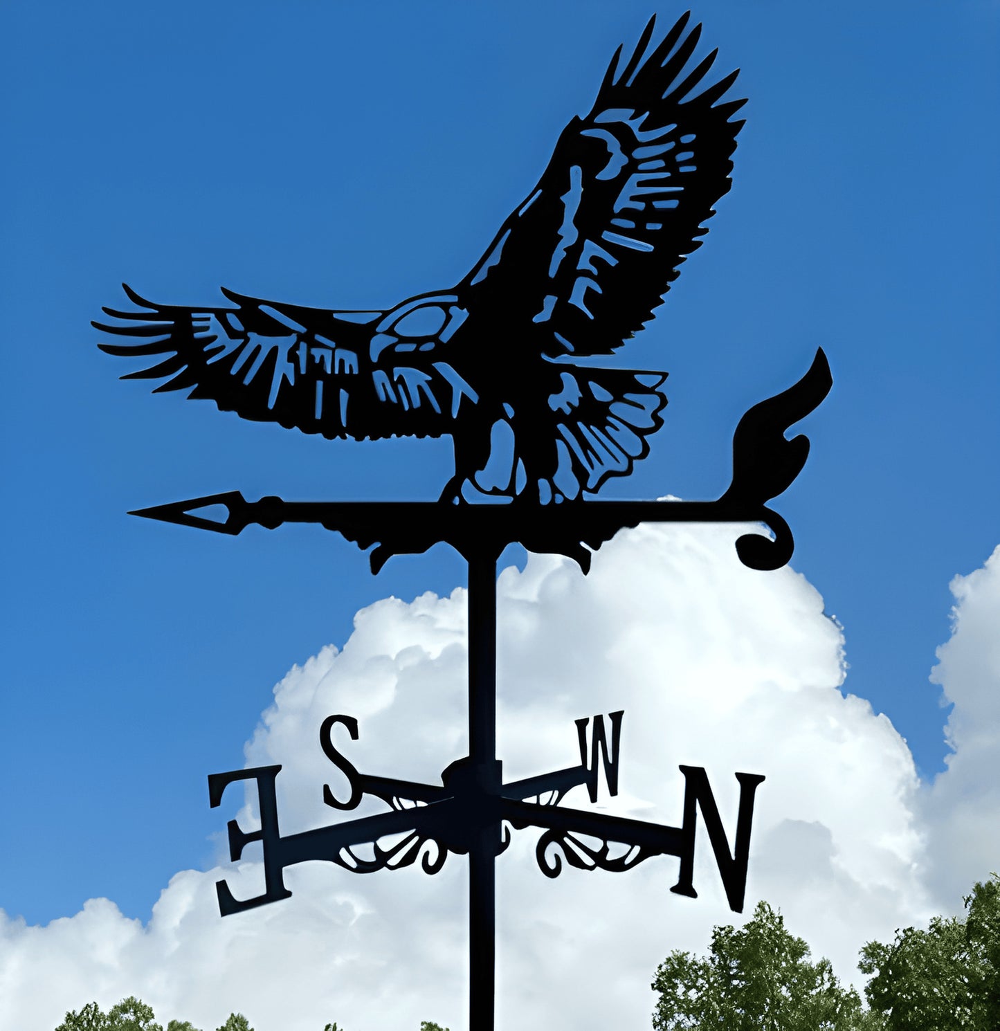 Iron Wind Vane Decorative Art – Owl & Witch Series Weather-Resistant Garden Art