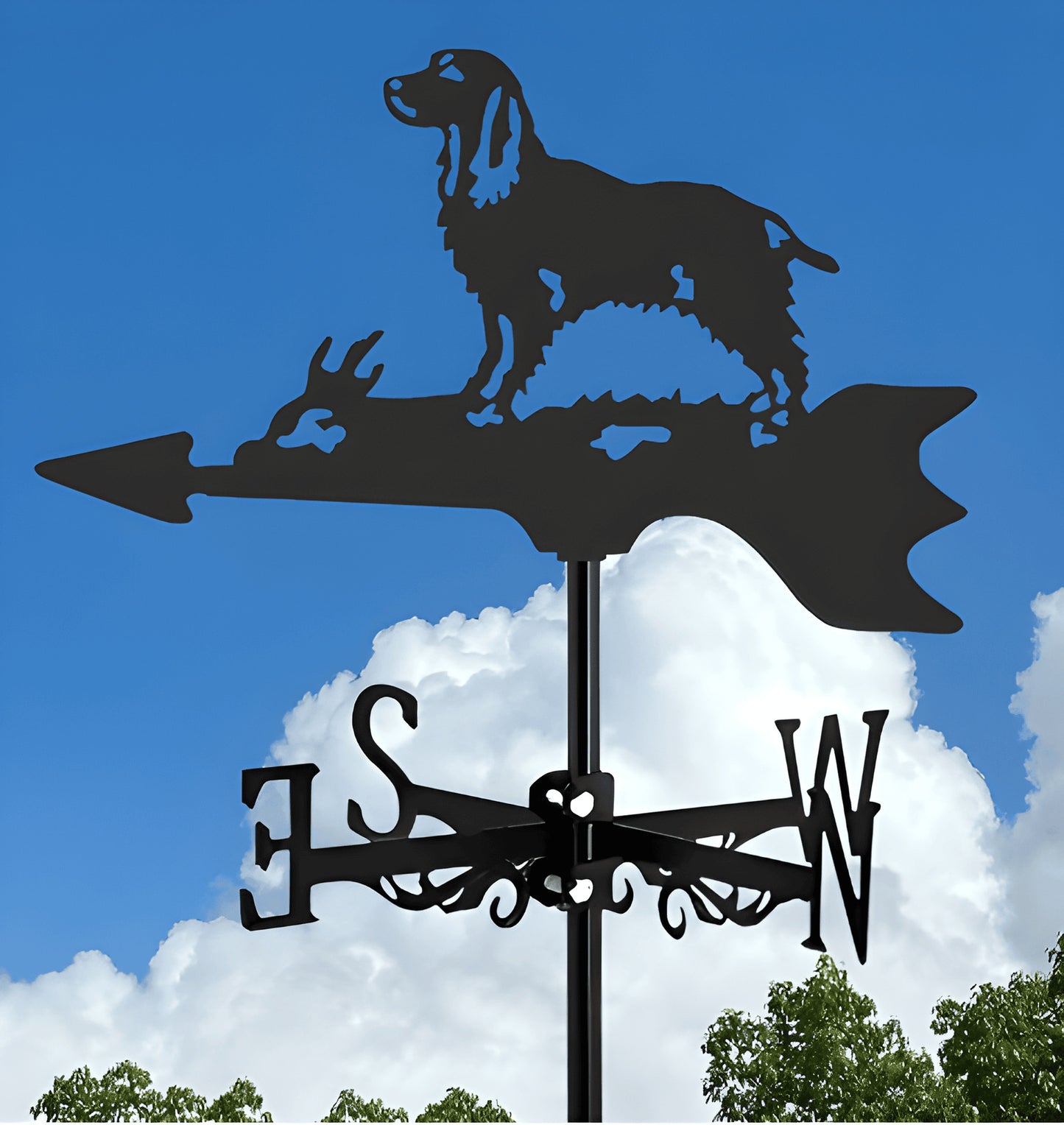 Iron Wind Vane Decorative Art – Owl & Witch Series Weather-Resistant Garden Art