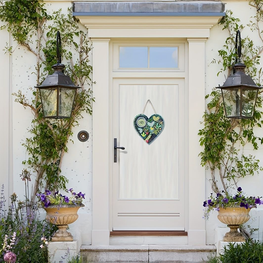 Vibrant Heart Wall Art - 13.77" Iron Floral Decor for Indoor & Outdoor Spaces (1.4 lbs)