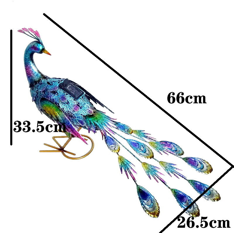 Handcrafted Peacock Sculpture – Vibrant Indoor Décor with Gem-Tone Feathers
