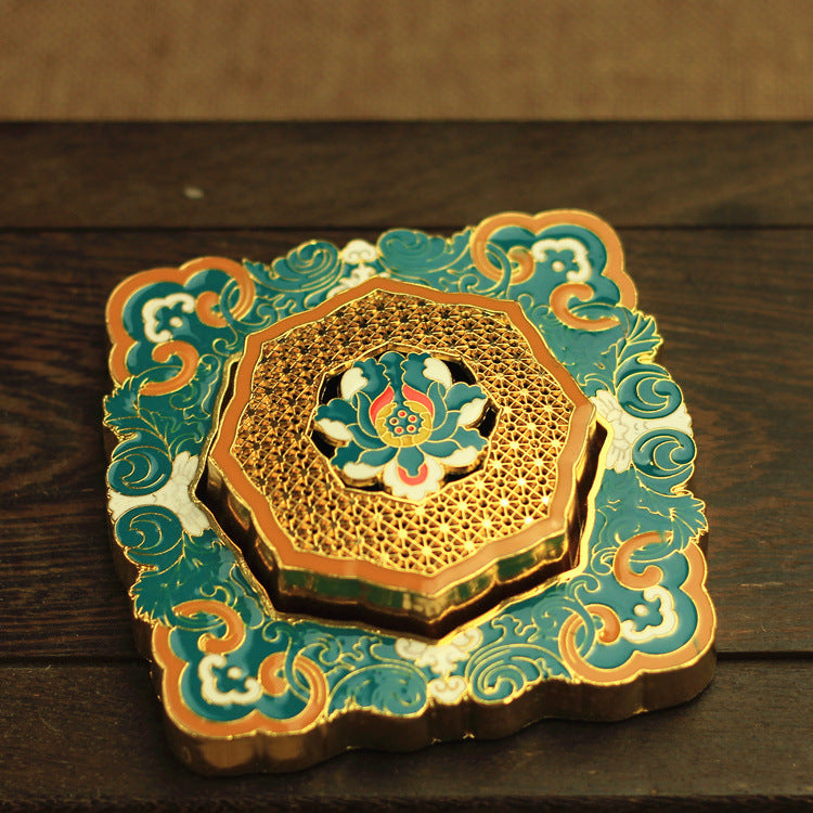 Enamel Lotus Coil Incense Burner – Zen-Inspired Car & Home Decor