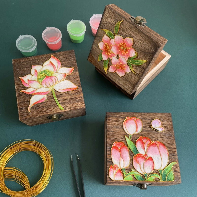 Cloisonné Filigree Enamel Jewelry Box – Handcrafted Chinese Heritage DIY Organizer