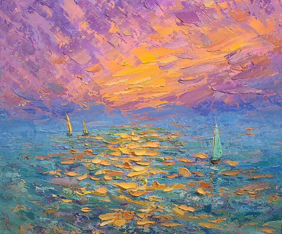 Custom Large Abstract Knife Painting from Photo – Handmade Textured Art on Canvas, Vivid Palette Knife Artwork, Personalized Modern Wall Decor