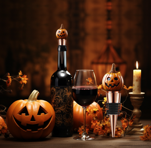 Halloween Wine Stoppers Set - Pumpkin Head, Ghost & Hellhound Designs