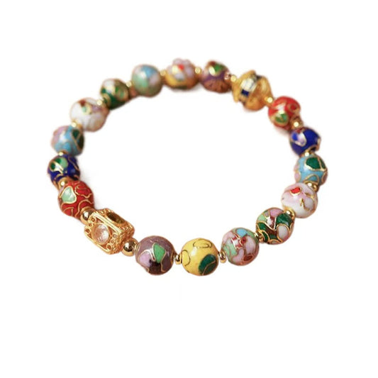 Imperial Palace Cloisonné Floral Bracelet – Blessing & Prosperity Elegance