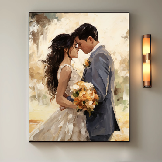 Commission Hand Painted Wedding Oil Painting from Photo, Custom Portrait on Canvas, Turn Photo into Art Personalized Gifts
