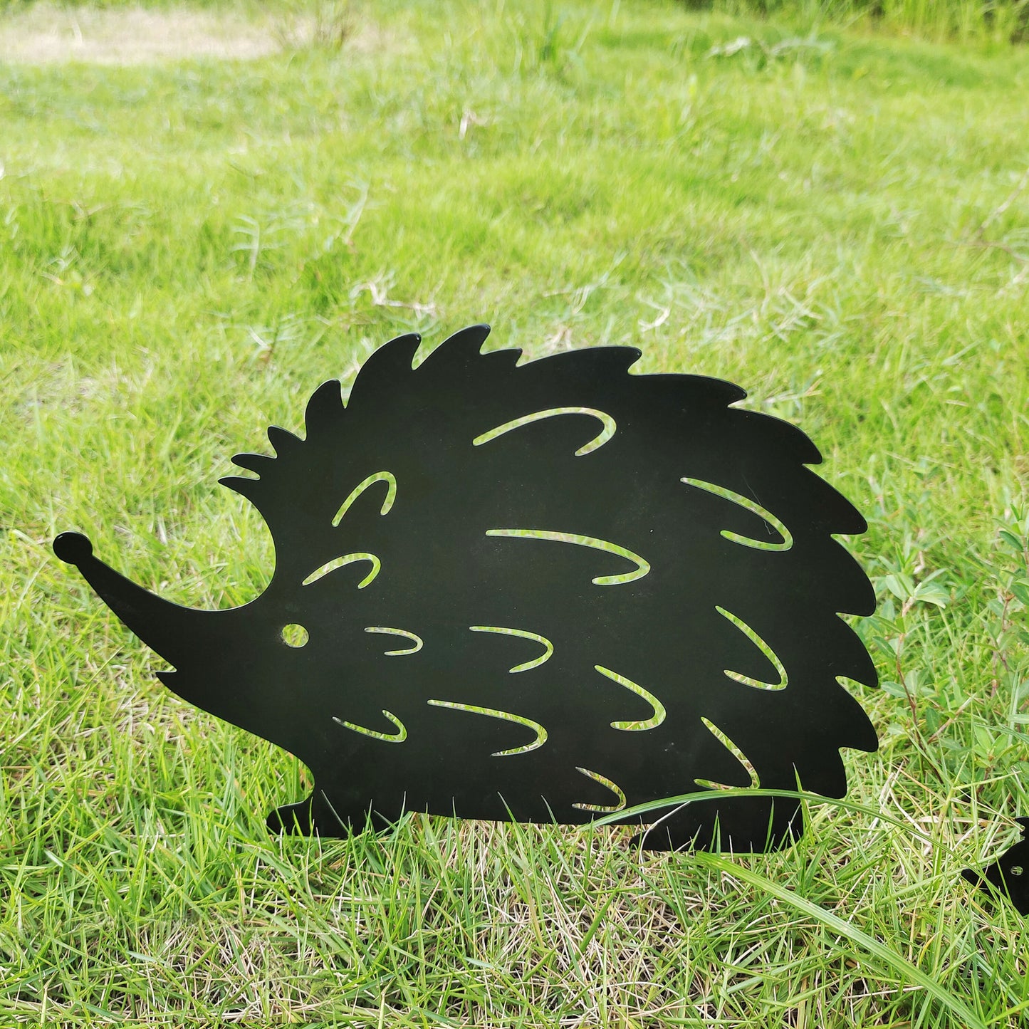 Hedgehog Silhouette Garden Stakes - Whimsical Metal Lawn Art (Set of 4 Sizes)