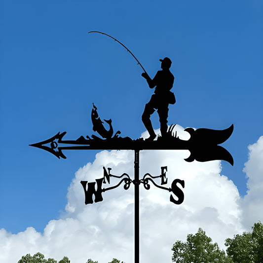Iron Wind Vane Decorative Art – Owl & Witch Series Weather-Resistant Garden Art