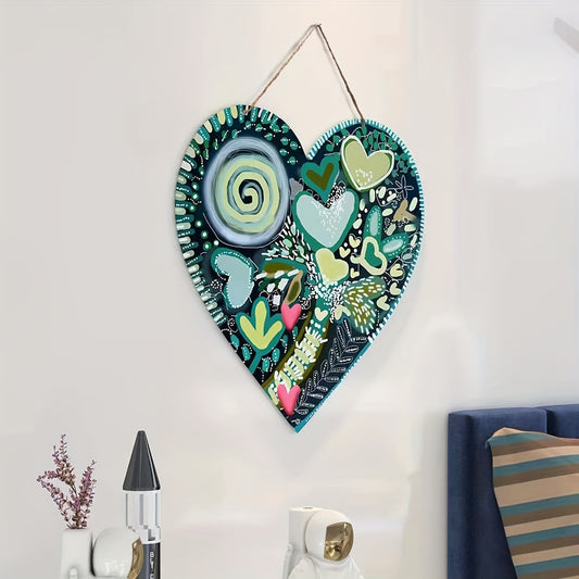 Vibrant Heart Wall Art - 13.77" Iron Floral Decor for Indoor & Outdoor Spaces (1.4 lbs)