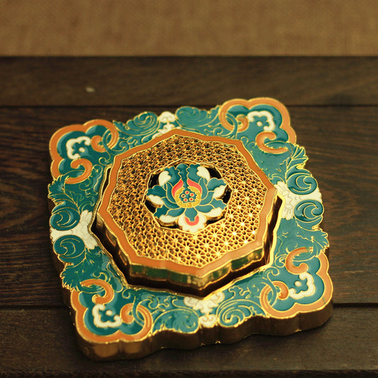 Enamel Lotus Coil Incense Burner – Zen-Inspired Car & Home Decor