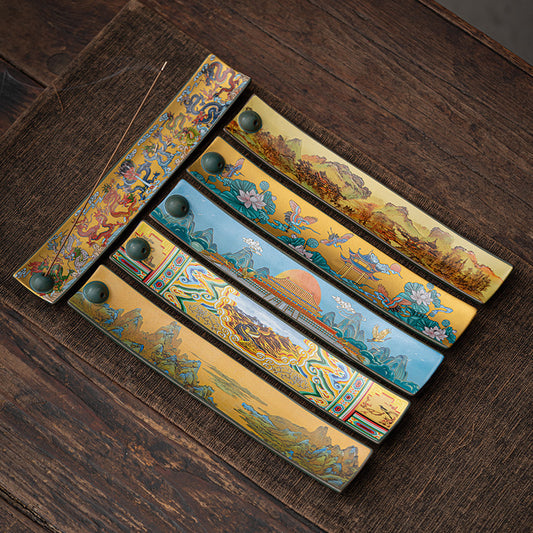 Chinese Cloisonné-Style Ceramic Incense Stick Holder – Floral & Bird Motif
